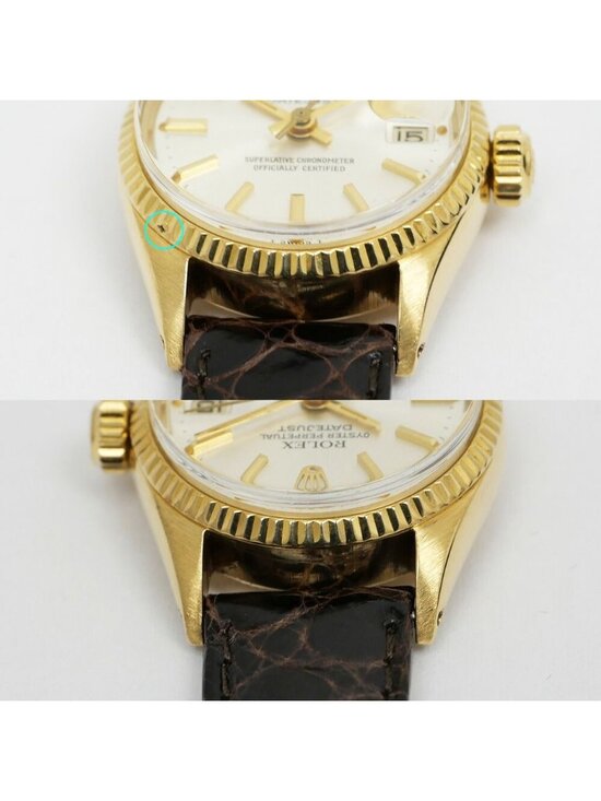 Rolex Datejust Silver Dial 18k Yellow Gold No 74 Vintage Watch Automatic Winding